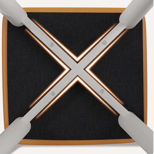 Contemporary Scandinavian Fabric Leather Iron Latex Square Stool Stackable For Living Room - Image 9