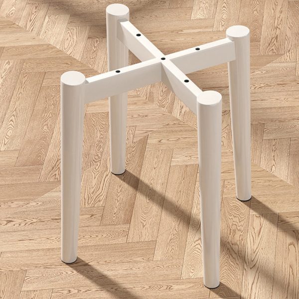 Contemporary Scandinavian Fabric Leather Iron Latex Square Stool Stackable For Living Room - Image 10