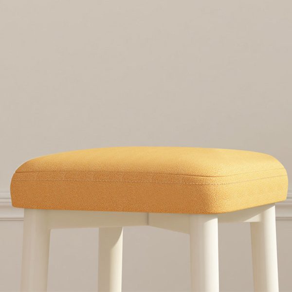 Contemporary Scandinavian Fabric Leather Iron Latex Square Stool Stackable For Living Room - Image 8