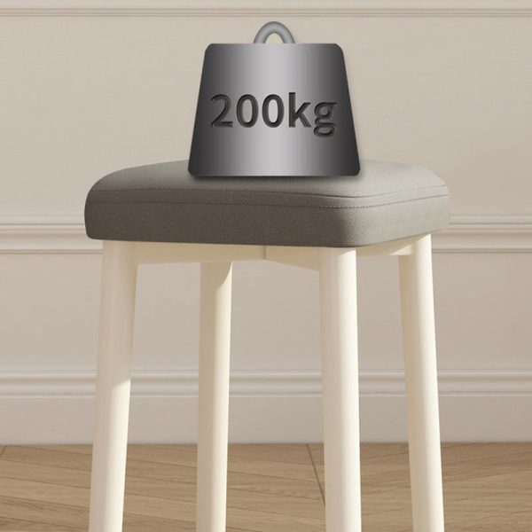 Contemporary Scandinavian Fabric Leather Iron Latex Square Stool Stackable For Living Room - Image 12