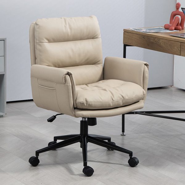 Modern Minimalist Leather Sponge Cotton Sponge Steel Square Desk Chair Backrest Adjustable For Home Office - Image 2