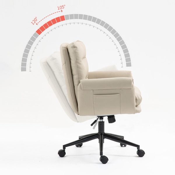 Modern Minimalist Leather Sponge Cotton Sponge Steel Square Desk Chair Backrest Adjustable For Home Office - Image 7