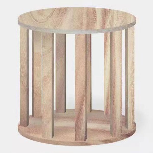 Contemporary Scandinavian Velvet Wood Stainless Steel Sponge Round Vanity Stool Containable For Bedroom - Image 7