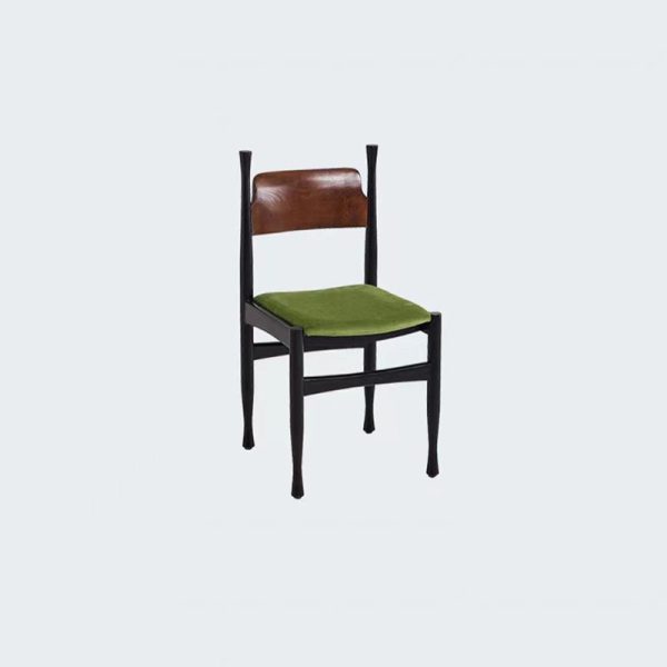 Traditional French Rubber Wood Velvet Sponge Square Cow Horn Dining Chair Backrest For Dining Room - Image 20