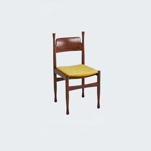 Traditional French Rubber Wood Velvet Sponge Square Cow Horn Dining Chair Backrest For Dining Room - Image 22