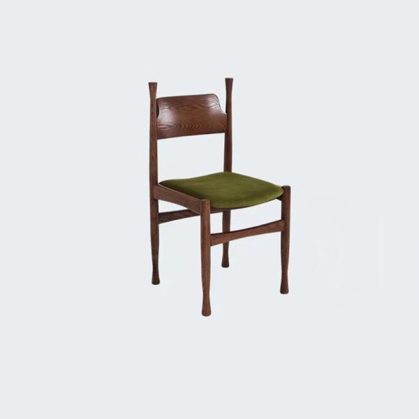 Traditional French Rubber Wood Velvet Sponge Square Cow Horn Dining Chair Backrest For Dining Room - Image 23