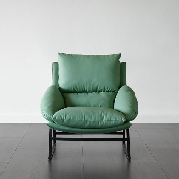Contemporary Scandinavian Fabric Cotton Down Cushion Carbon Steel Square Accent Chair Backrest Armrest For Living Room - Image 9