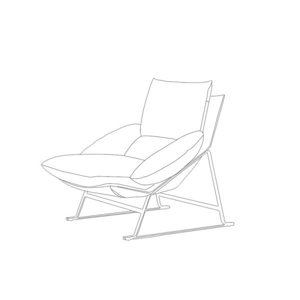 Contemporary Scandinavian Fabric Cotton Down Cushion Carbon Steel Square Accent Chair Backrest Armrest For Living Room - Image 12