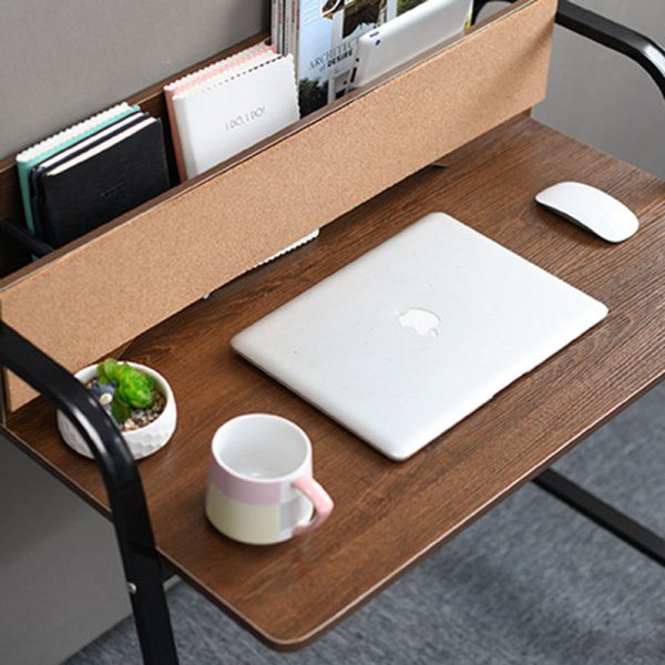 Modern Minimalist Rectangle Carbon Steel Medium Fiber Density Board Desk 4-Leg For Home Office - Image 6