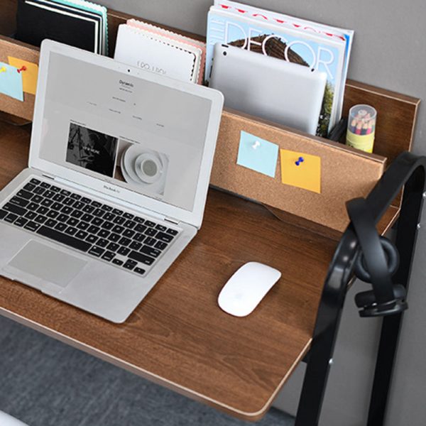 Modern Minimalist Rectangle Carbon Steel Medium Fiber Density Board Desk 4-Leg For Home Office - Image 7