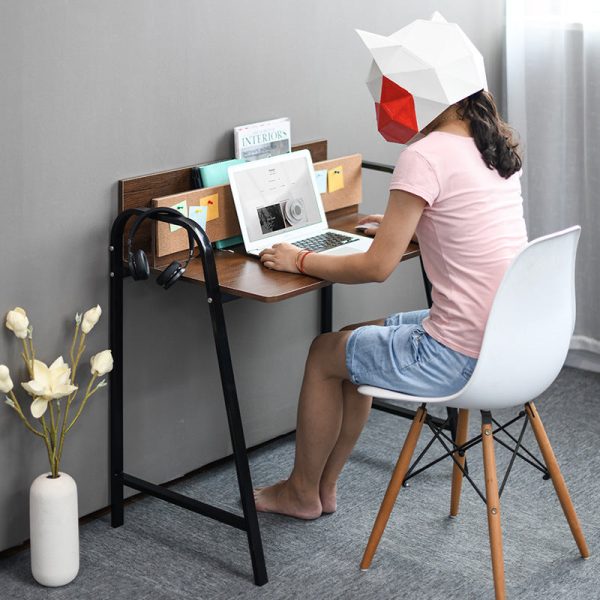 Modern Minimalist Rectangle Carbon Steel Medium Fiber Density Board Desk 4-Leg For Home Office - Image 3