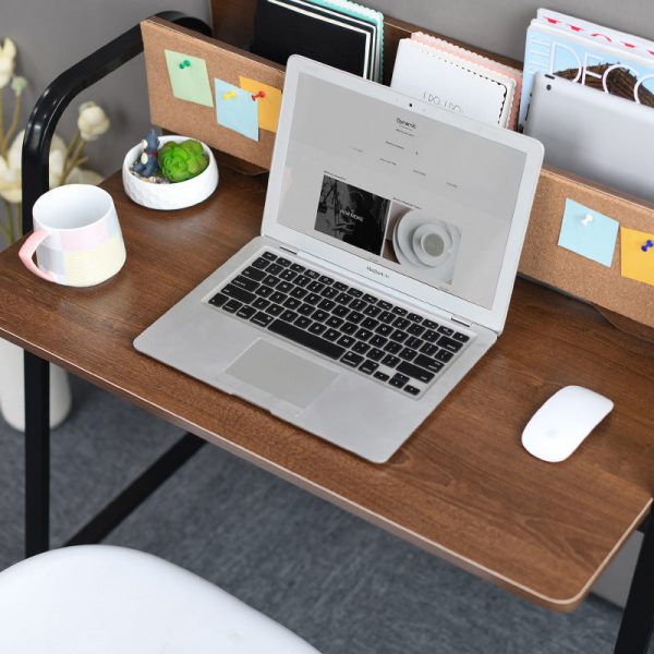 Modern Minimalist Rectangle Carbon Steel Medium Fiber Density Board Desk 4-Leg For Home Office - Image 8