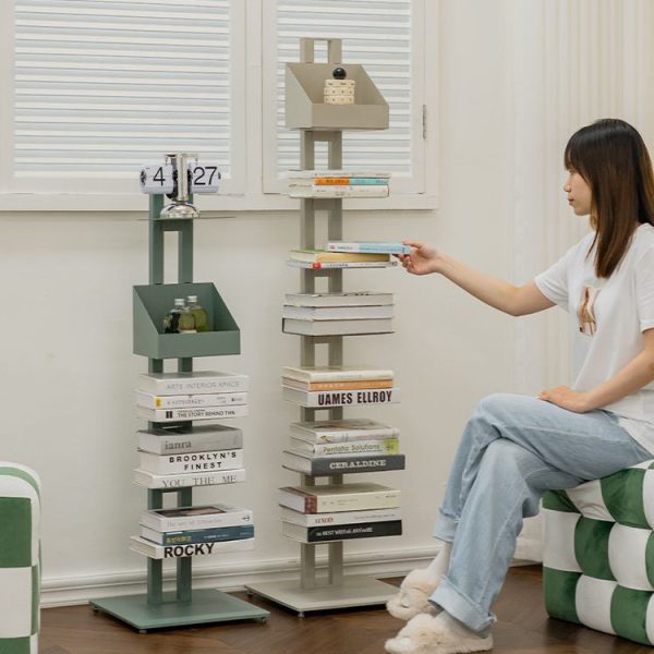 Modern Minimalist Iron Rectangular Bookshelf With 6/8/10 Tiers For Living Room & Home Office - Image 16