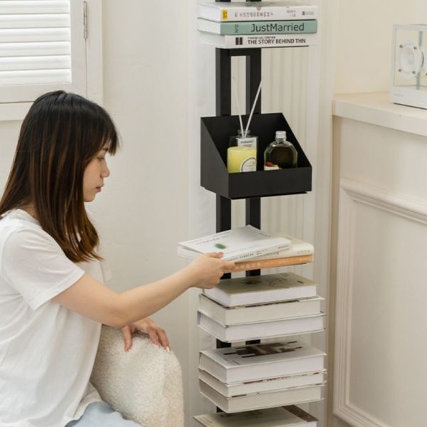 Modern Minimalist Iron Rectangular Bookshelf With 6/8/10 Tiers For Living Room & Home Office - Image 18