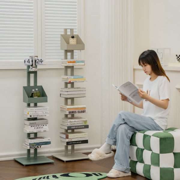 Modern Minimalist Iron Rectangular Bookshelf With 6/8/10 Tiers For Living Room & Home Office - Image 26