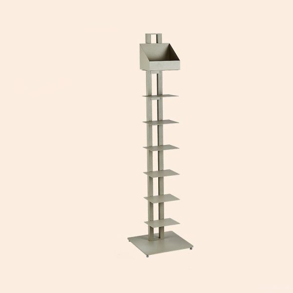 Modern Minimalist Iron Rectangular Bookshelf With 6/8/10 Tiers For Living Room & Home Office - Image 14