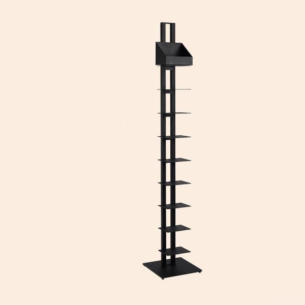 Modern Minimalist Iron Rectangular Bookshelf With 6/8/10 Tiers For Living Room & Home Office - Image 12