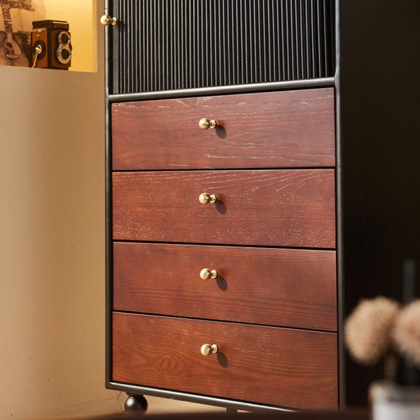 Traditional Vintage Solid Wood Rectangular Storage Cabinet With 4 Drawers For Bedroom & Living Room - Image 10