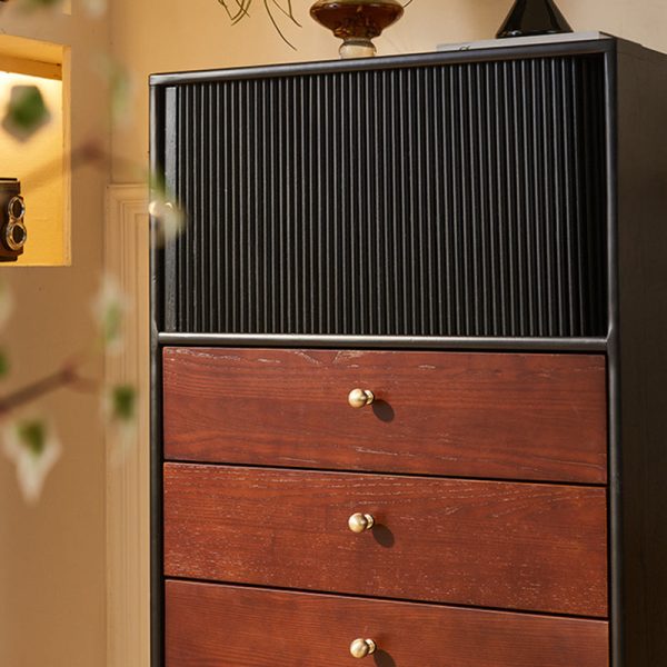 Traditional Vintage Solid Wood Rectangular Storage Cabinet With 4 Drawers For Bedroom & Living Room - Image 11