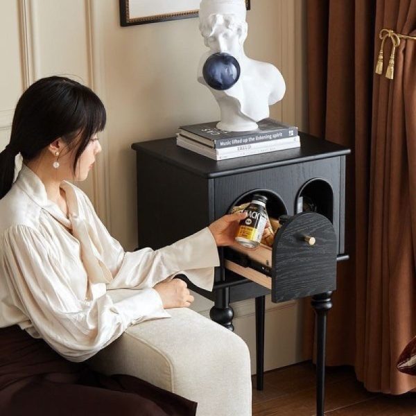 Traditional French Solid Wood Rectangular Side Table For Living Room - Image 6