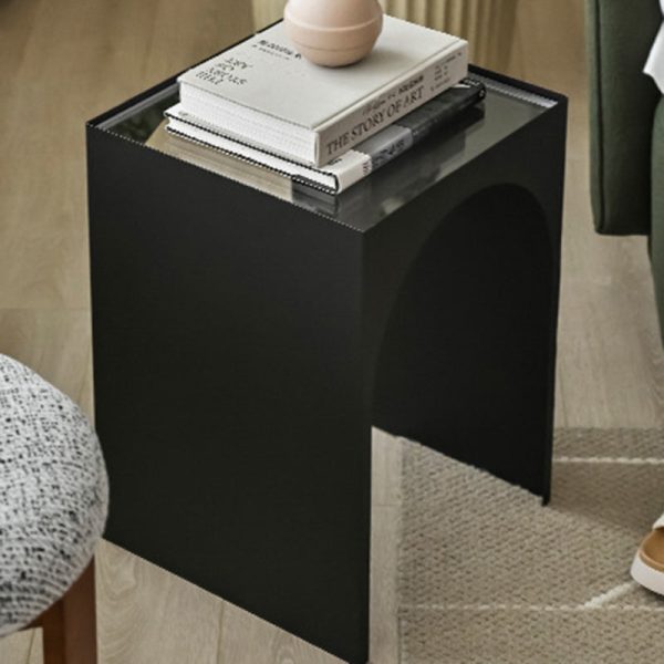 Modern Minimalist Iron & Acrylic Rectangular Arch Side Table For Living Room & Bedroom - Image 8