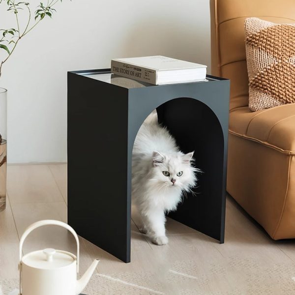 Modern Minimalist Iron & Acrylic Rectangular Arch Side Table For Living Room & Bedroom - Image 10