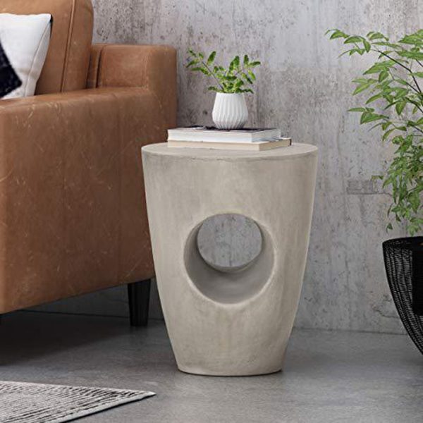 Contemporary Creative Magnesium Oxide Round Tree-Hollow Side Table With Wear-Resistant Pads For Bedroom And Living Room - Image 2