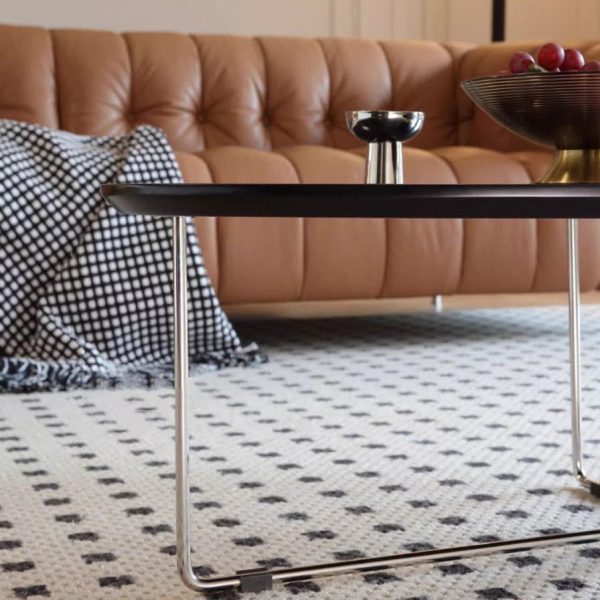 Modern Mid-Century Wood And Stainless Steel Oval Coffee Table With Anti-Slip Pads For Living Room Bedroom - Image 6