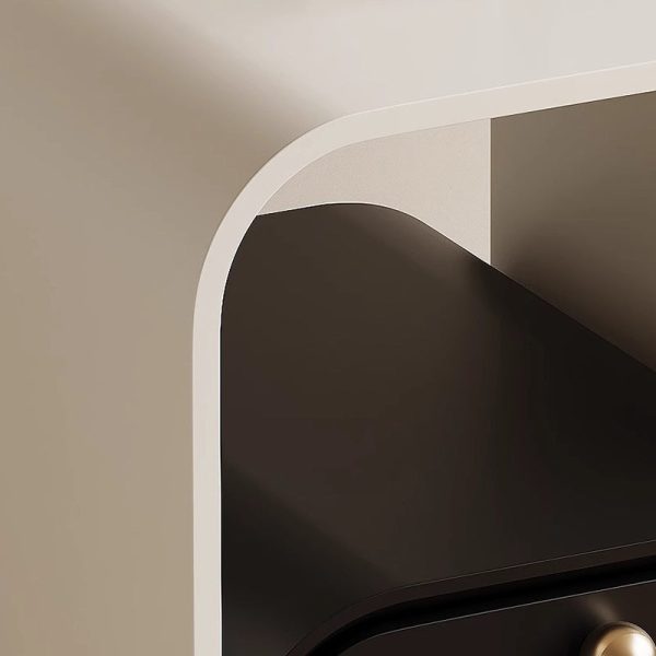 Modern Minimalist Plank & Wood Square Nightstand With 1-Drawer For Bedroom & Living Room - Image 7