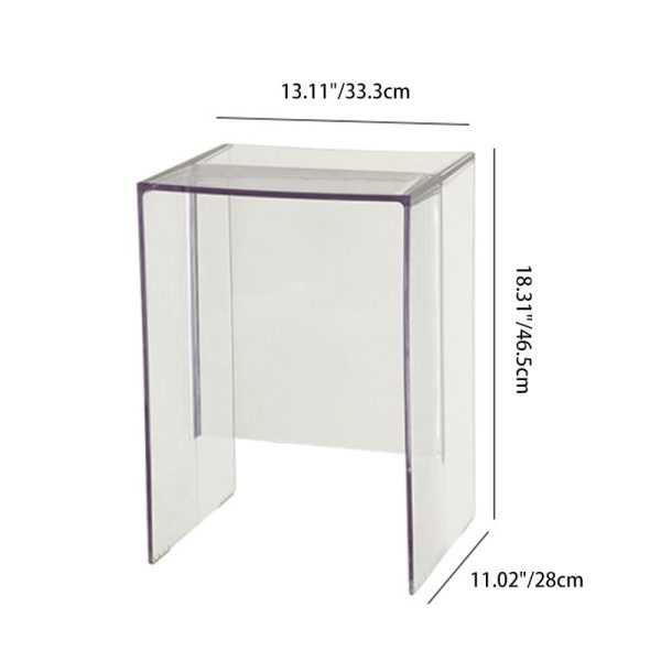 Modern Minimalist PC Rectangular Side Table For Bedroom & Living Room - Image 4