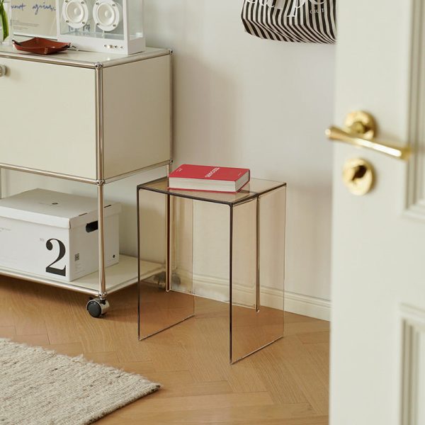Modern Minimalist PC Rectangular Side Table For Bedroom & Living Room - Image 2