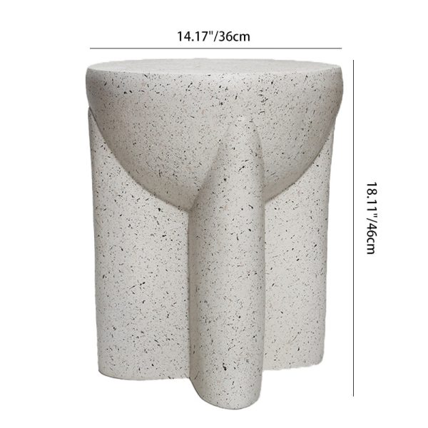 Modern Minimalist Magnesium Oxide Round Cross-Base Side Table For Living Room And Bedroom - Image 3