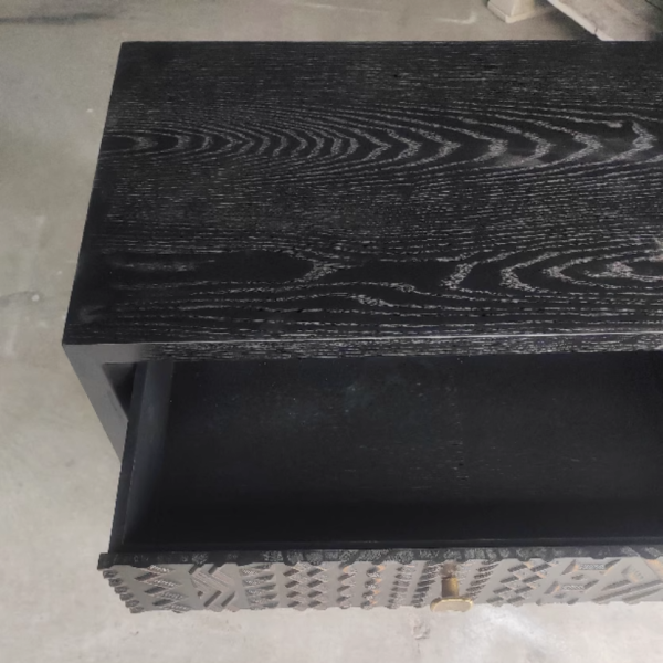 Traditional Vintage Solid Wood Square Nightstand With 1-Drawer For Bedroom & Living Room - Image 19