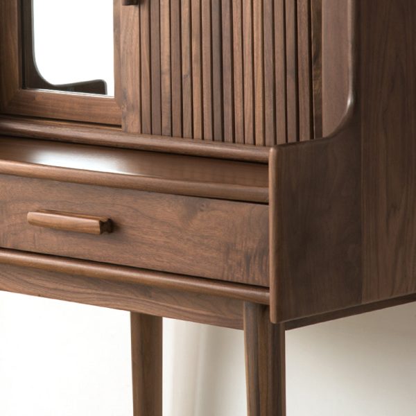 Traditional Vintage Wood Rectangular Makeup Vanity With 1-Drawer For Bedroom And Living Room - Image 10