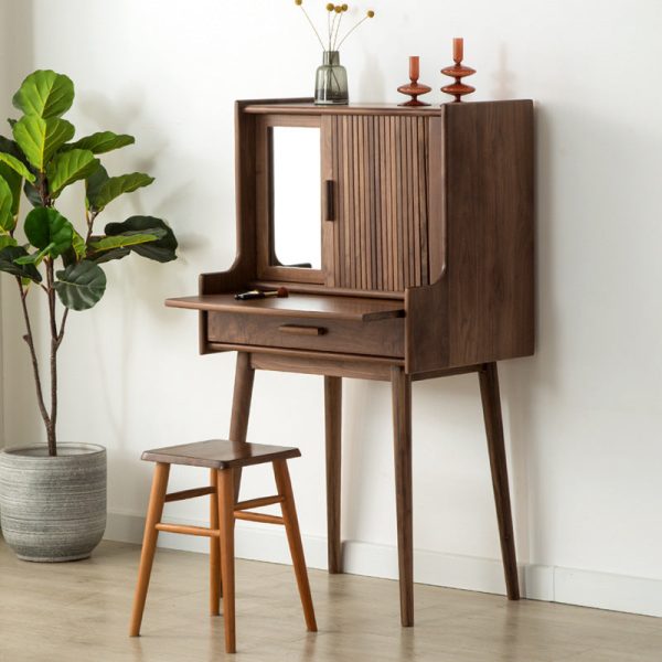 Traditional Vintage Wood Rectangular Makeup Vanity With 1-Drawer For Bedroom And Living Room