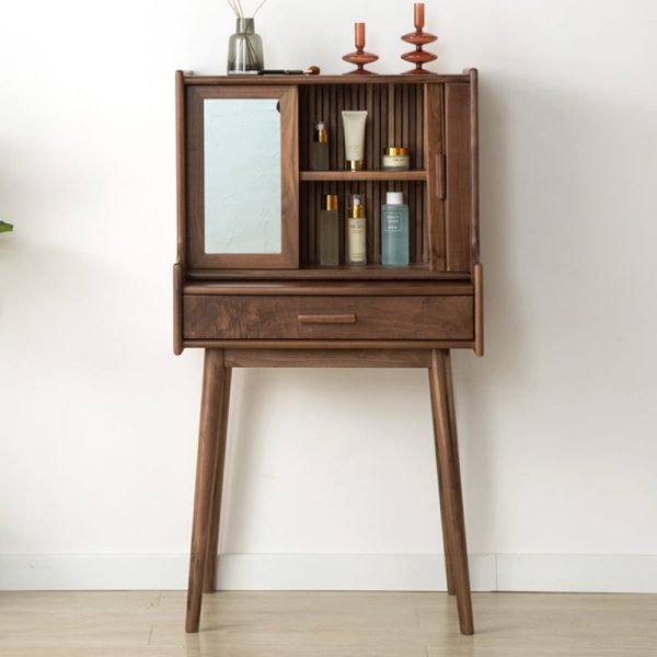 Traditional Vintage Wood Rectangular Makeup Vanity With 1-Drawer For Bedroom And Living Room - Image 2