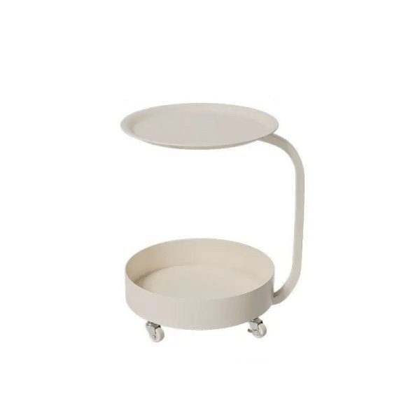 Modern Minimalist Marble & Iron Round Side Table With 2-Tier Storage For Bedroom & Living Room - Image 10