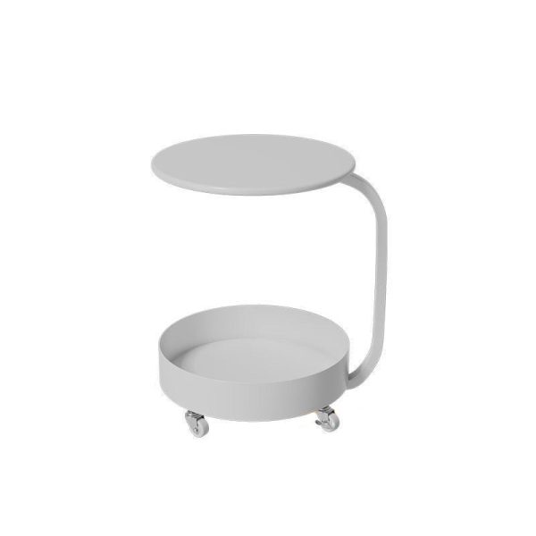 Modern Minimalist Marble & Iron Round Side Table With 2-Tier Storage For Bedroom & Living Room - Image 13
