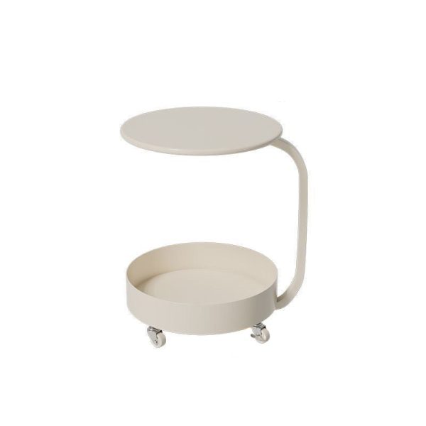 Modern Minimalist Marble & Iron Round Side Table With 2-Tier Storage For Bedroom & Living Room - Image 11