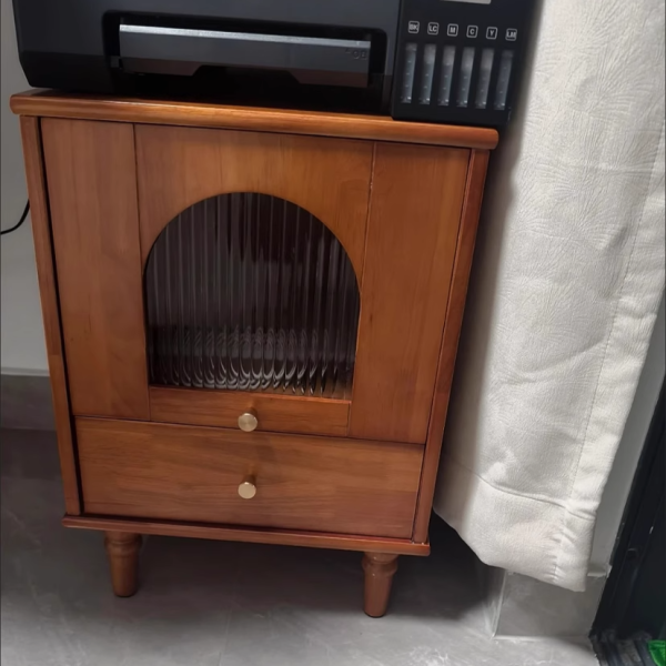 Traditional Vintage Wood Rectangular Nightstand With 1-Drawer For Bedroom & Living Room - Image 15