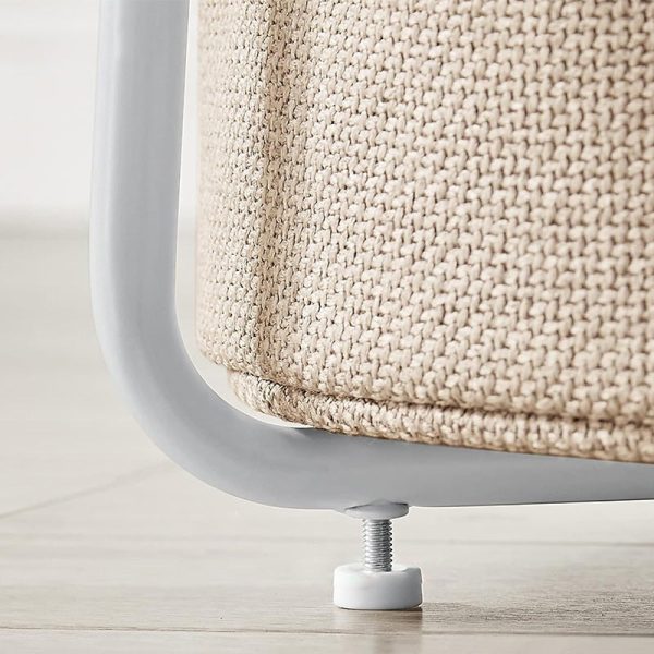Modern Minimalist Metal Round Side Table With Fabric Basket Storage 2-Tier For Bedroom & Living Room - Image 6