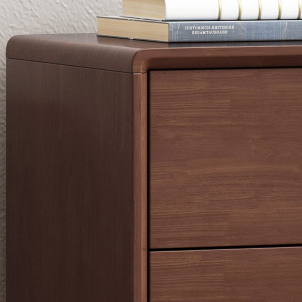 Modern Minimalist Solid Wood Square Nightstand 2-Drawer For Bedroom & Living Room - Image 7