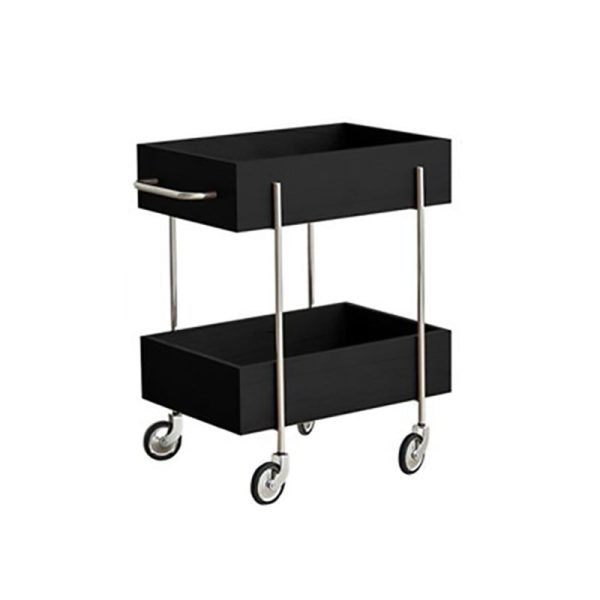 Traditional Chinese Solid Wood Metal Rectangular Movable End Table 2-Tier For Bedroom & Living Room - Image 16