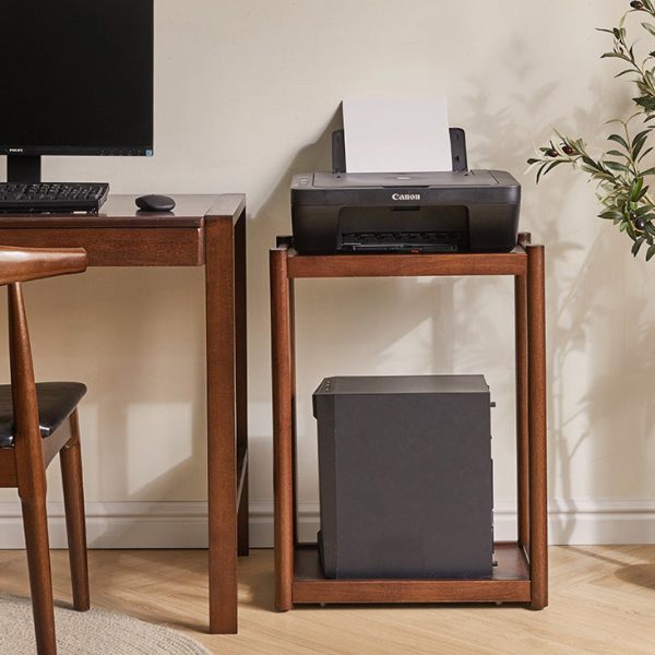 Modern Minimalist Solid Wood Rectangular End Table 2-Tiers For Living Room - Image 3