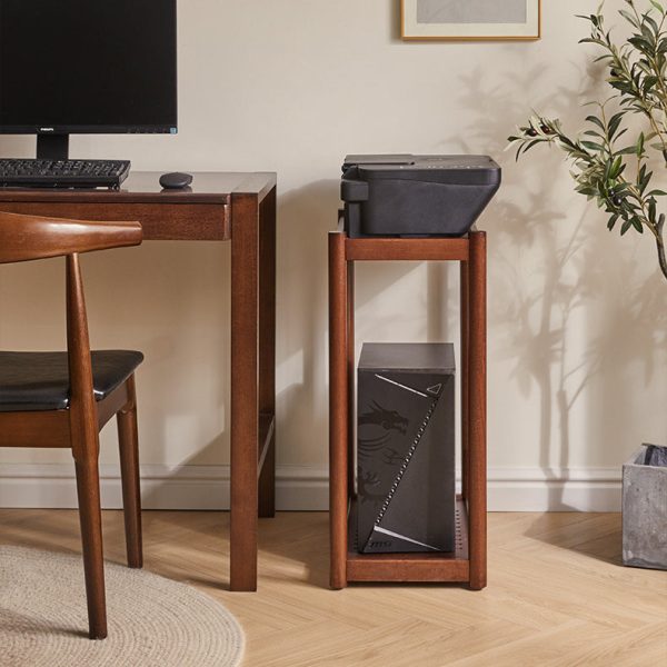 Modern Minimalist Solid Wood Rectangular End Table 2-Tiers For Living Room - Image 18