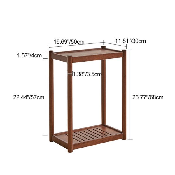 Modern Minimalist Solid Wood Rectangular End Table 2-Tiers For Living Room - Image 5