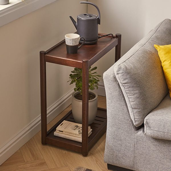 Modern Minimalist Solid Wood Rectangular End Table 2-Tiers For Living Room - Image 11