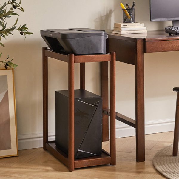 Modern Minimalist Solid Wood Rectangular End Table 2-Tiers For Living Room - Image 14