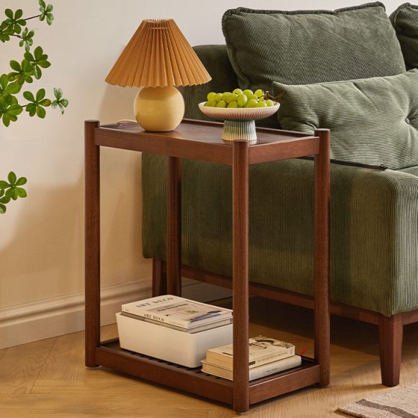 Modern Minimalist Solid Wood Rectangular End Table 2-Tiers For Living Room - Image 22
