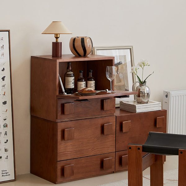 Traditional Vintage Solid Wood Square Rectangular Side Table With 2 Drawers For Bedroom & Living Room - Image 23